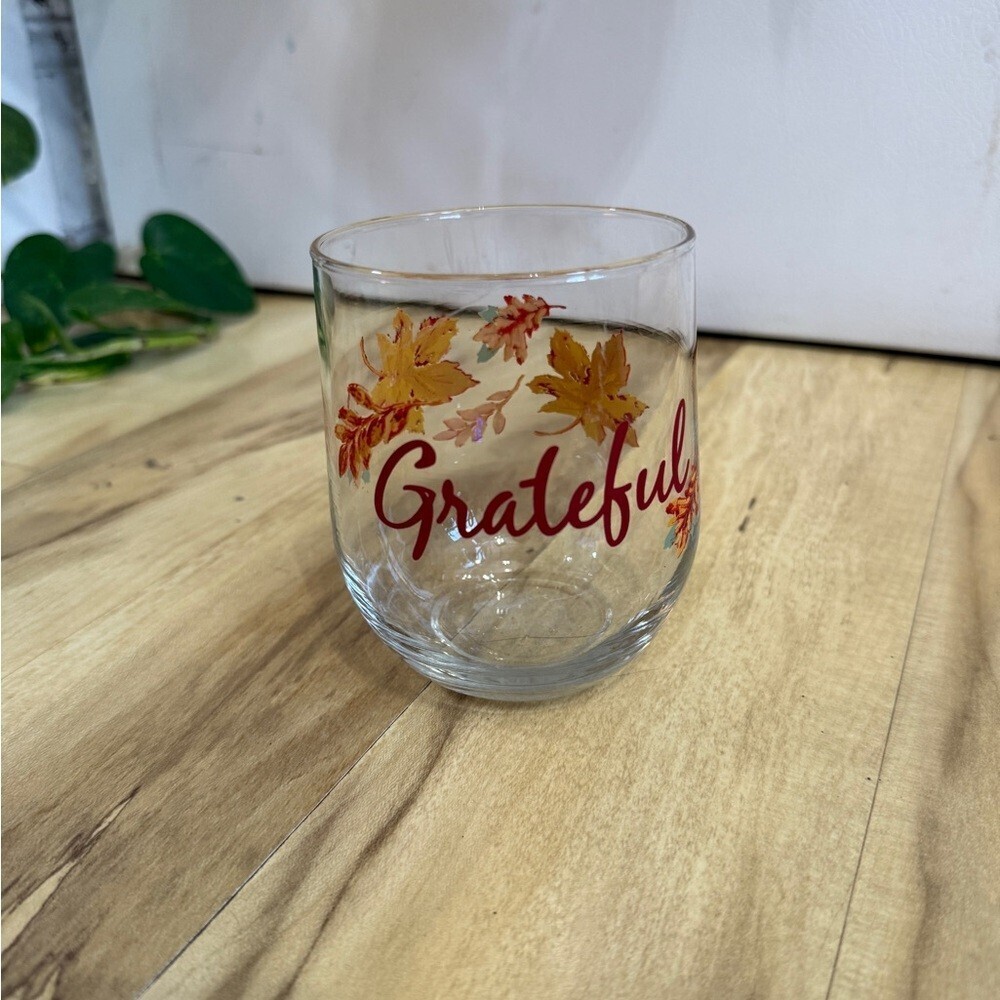 Grateful Autumn Leaves Glass